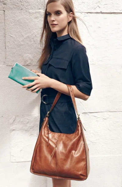 Hobo Lauren Leather Double Frame Clutch In Brown