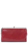 Hobo Lauren Leather Double Frame Clutch In Cranberry