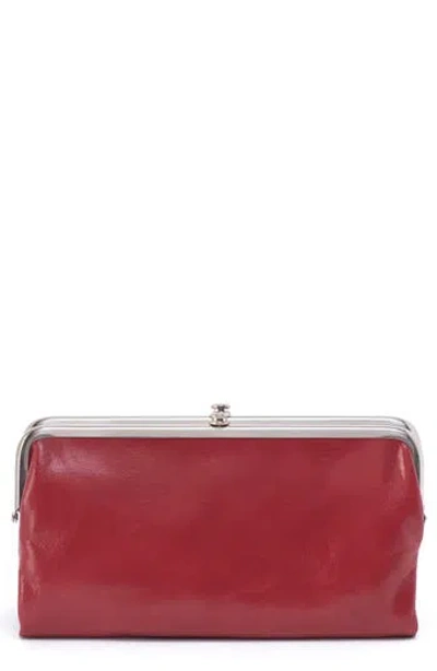 Hobo Lauren Leather Double Frame Clutch In Cranberry
