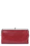 Hobo Lauren Leather Double Frame Clutch In Cranberry