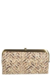 Hobo Lauren Leather Double Frame Clutch In Neutral Mosaic Print