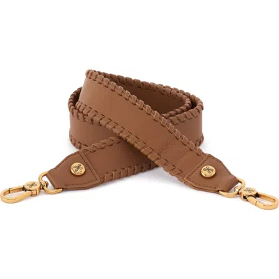 Hobo Leather Whipstitch Bag Strap In Brown