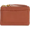 Hobo Lumen Leather Zip Card Case In Brown