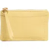 Hobo Lumen Leather Zip Card Case In Flax