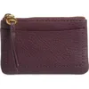 Hobo Lumen Leather Zip Card Case In Ruby Wine