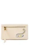 Hobo Lumen Paisley Embroidered Leather Continental Wallet In Neutral