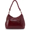 Hobo Madison Leather Shoulder Bag In Burgundy