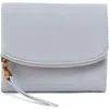 Hobo Medium Fern Leather Trifold Wallet In Blue Pearl