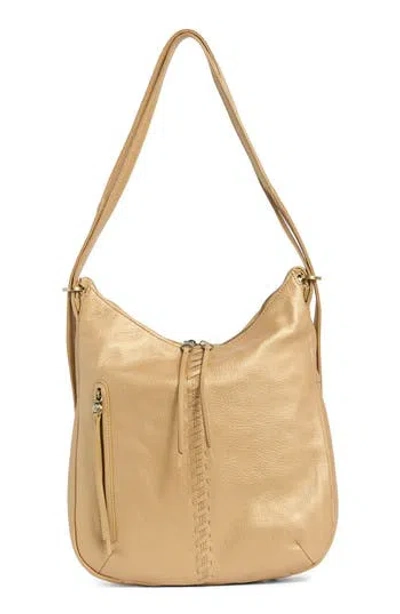 Hobo Merrin Convertible Leather Shoulder Bag In Gold