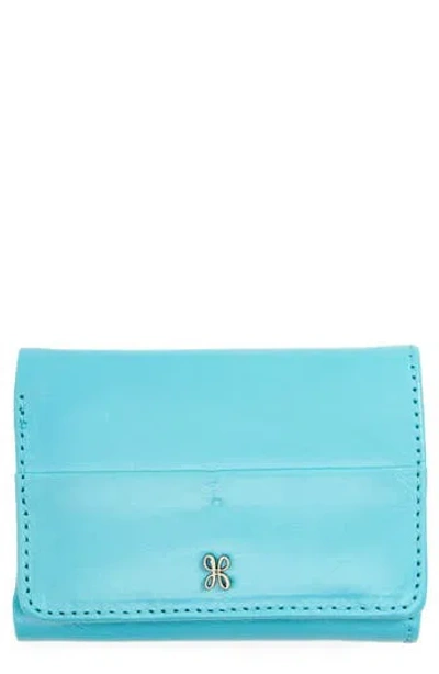Hobo Mini Jill Leather Trifold Wallet In Blue