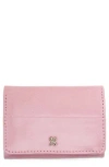 Hobo Mini Jill Leather Trifold Wallet In Pink