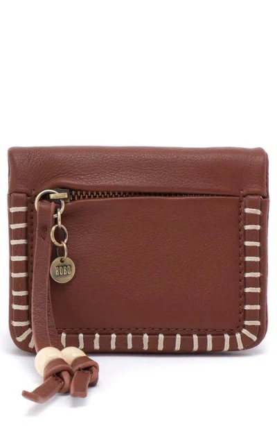 Hobo Mini Lumen Leather Bifold Wallet In Brown