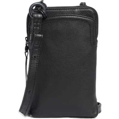 Hobo Nila Leather Phone Crossbody Bag In Black