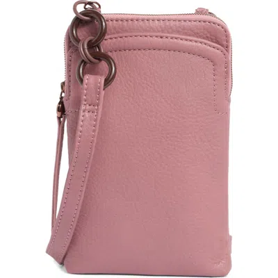 Hobo Nila Leather Phone Crossbody Bag In Mauve