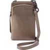 Hobo Nila Leather Phone Crossbody Bag In Pewter