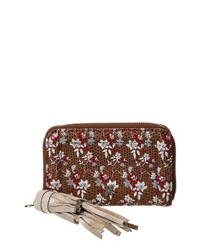 Hobo Nila Small Leather Zip Around Wallet In Brown