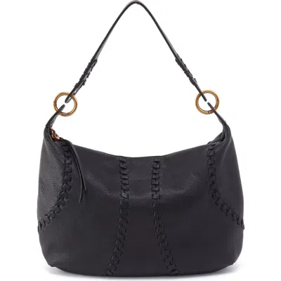 Hobo Opal Leather Shoulder Bag In Black