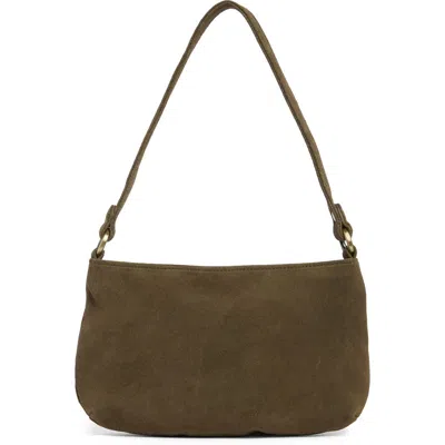 Hobo Pier Baguette Leather Bag In Deep Moss