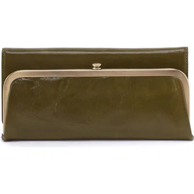 Hobo Rachel Leather Frame Wallet In Green