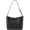Hobo Render Leather Shoulder Bag In Black