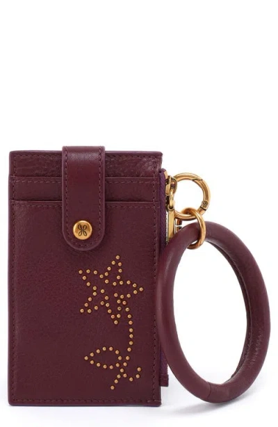 Hobo Ring Card Wristlet In Burgundy