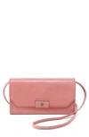 Hobo Romy Leather Wallet Crossbody In Pink