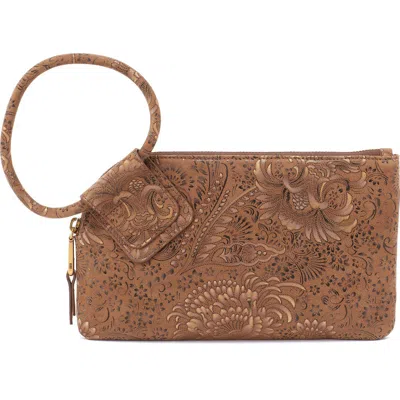 Hobo Sable Leather Wristlet In Brown