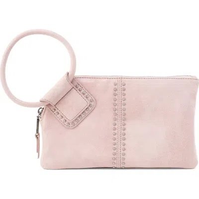 Hobo Sable Leather Wristlet In Pink