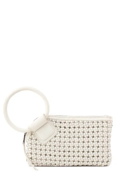 Hobo Sable Woven Leather Clutch In White