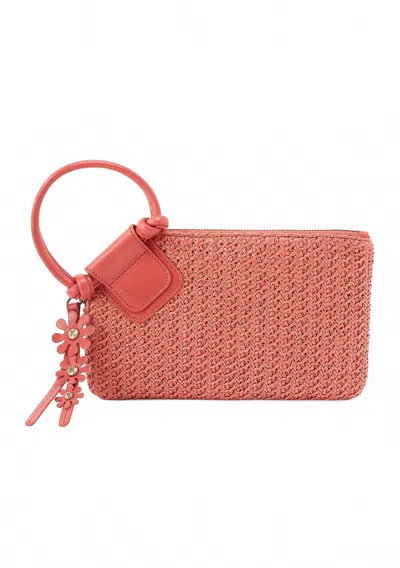Hobo Sable Wristlet In Wild Rose Woven Straw In Multi