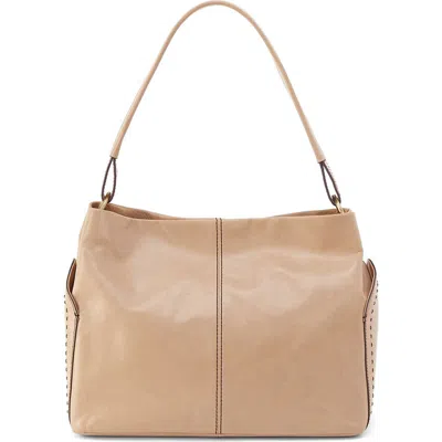 Hobo Seneca Leather Shoulder Bag In Sand