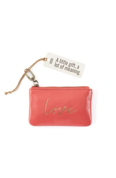 Hobo Sentiment Leather Pouch In Pink
