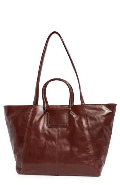 Hobo Sheila East/west Leather Tote In Brown