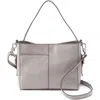 Hobo Small Render Leather Crossbody Bag In Light Grey