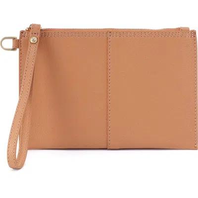 Hobo Small Vida Leather Wristlet In Brown