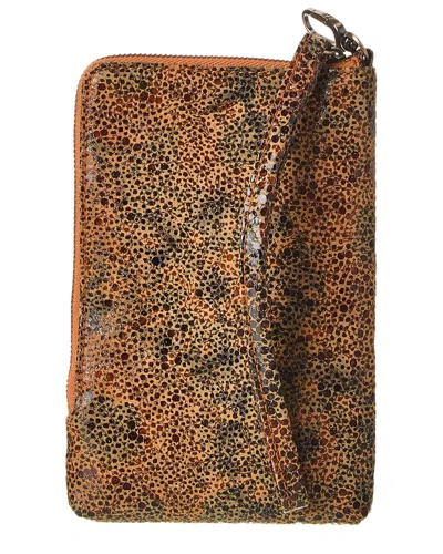 Hobo Spark Leather Wristlet In Brown