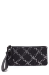 Hobo 'vida' Leather Clutch In Black Metallic Woven
