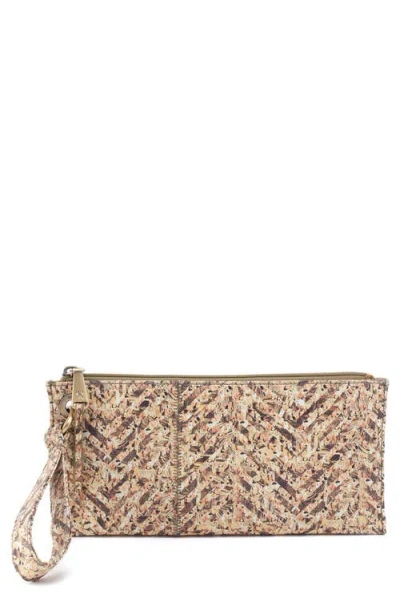 Hobo 'vida' Leather Clutch In Neutral Mosaic Print