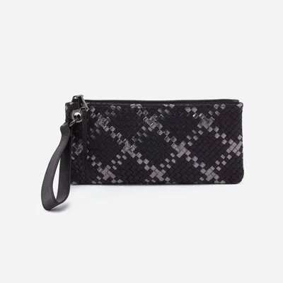 Hobo Vida Wristlet In Black Metallic Woven