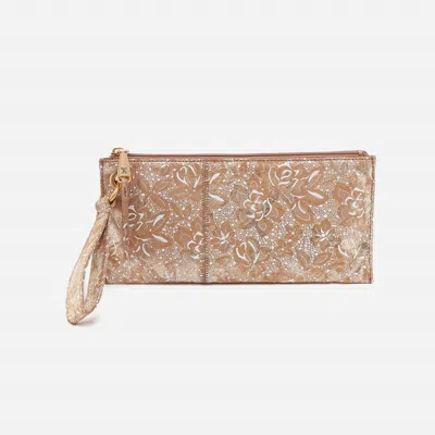 Hobo Vida Wristlet In Gilded Petals In Multi