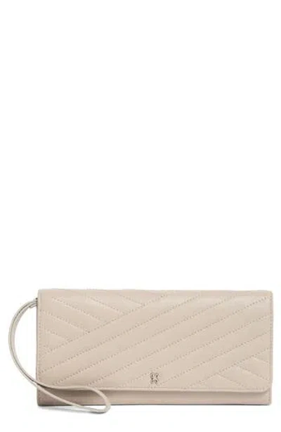 Hobo Wander Quilted Leather Wristlet In Burgundy