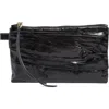 Hobo Waver Leather Zip Pouch In Black