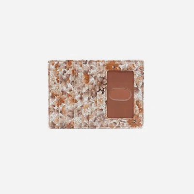 Hobo Women's Euro Slide Metallic Printed Card Case In Sepia Bloom In Multi