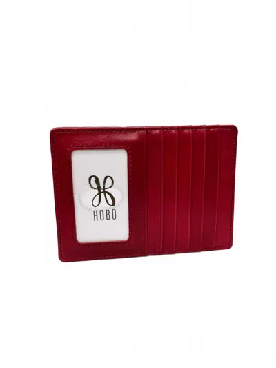 Hobo Women's Euro Slide Polished Card Case In Grenadine In Red