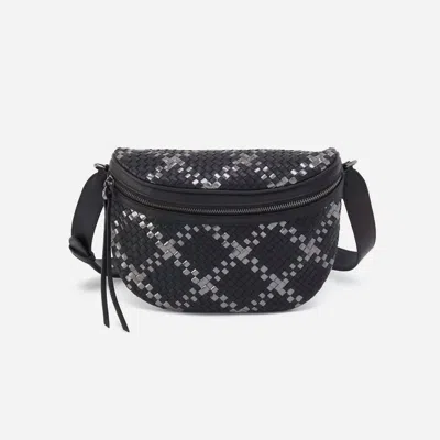 Hobo Women's Juno Belt Bag In Black Metallic Woven In Multi