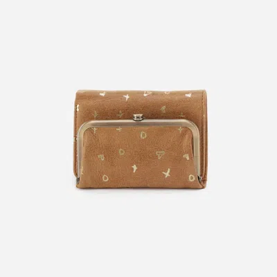 Hobo Women's Robin Trifold Wallet In Whiskey & Hearts All Over In Multi