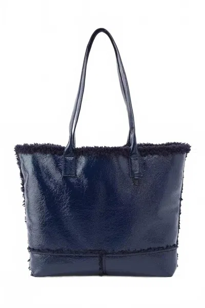 Hobo Women's Shopper Faux Shearling Tote Bag In Deep Indigo In Blue