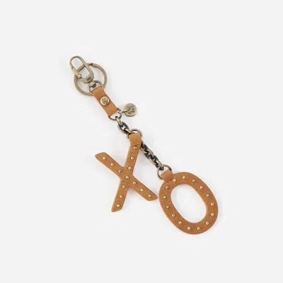 Hobo Women's Xoxo Leather Keyfob Charm In Whiskey/ Brown In Silver