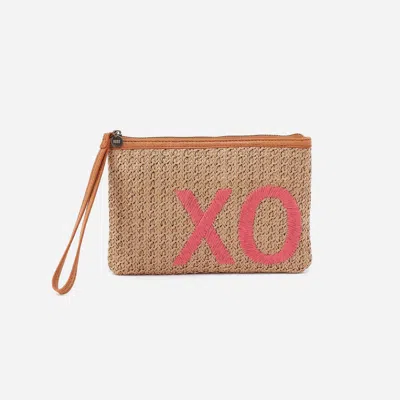 Hobo Women's Xoxo Straw Pouch Wristlet In Meadow Rose In Multi