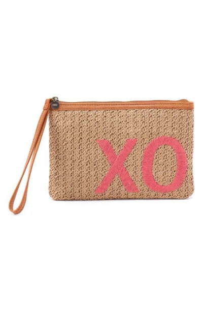 Hobo Xo Straw Pouch In Nude